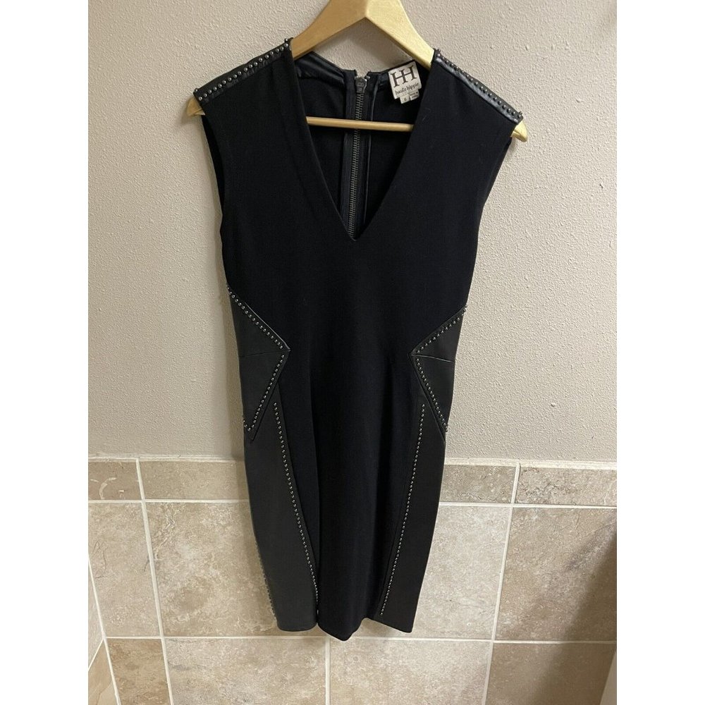 Haute Hippie Size S Leather Studded Bodycon Dress $695